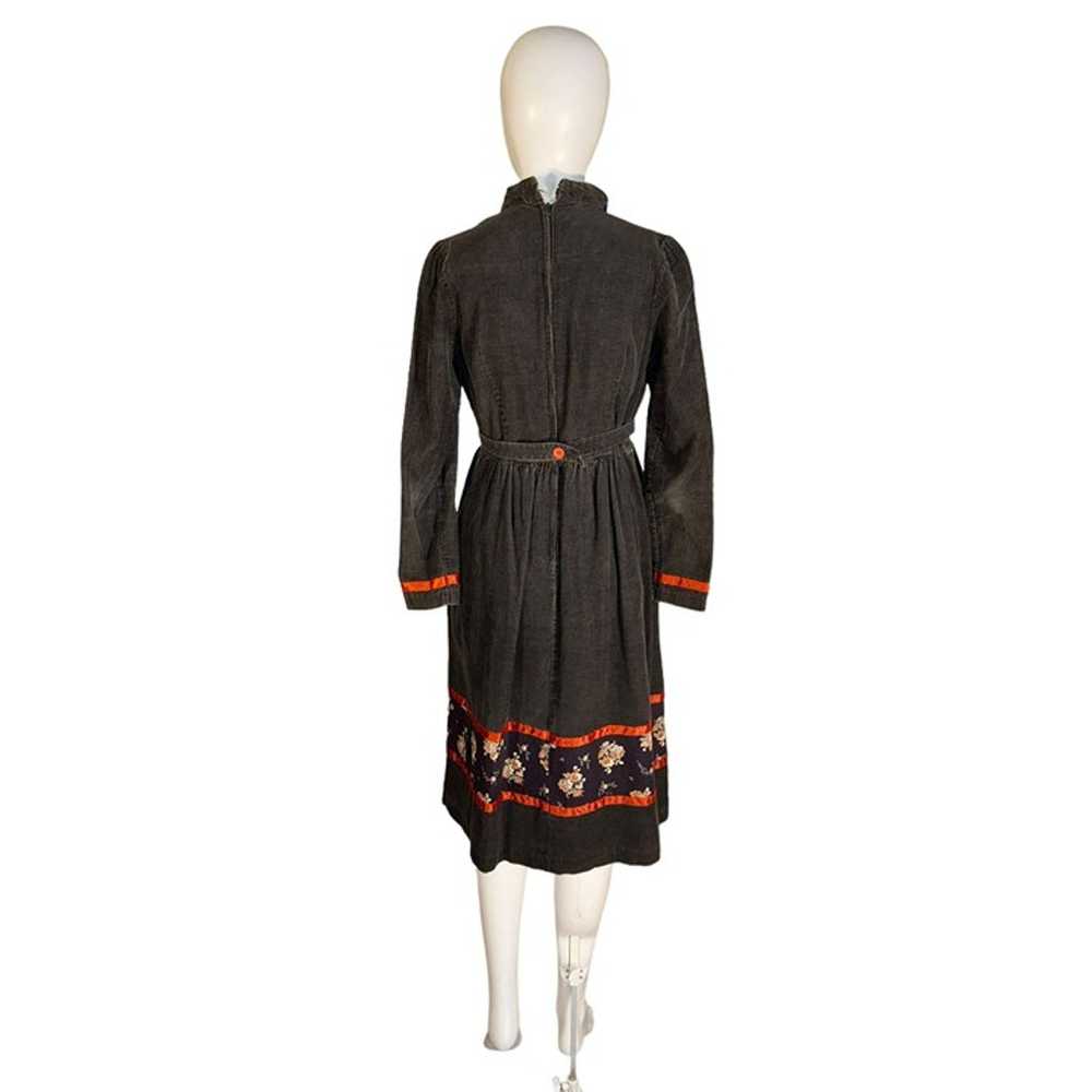 Vintage Hippie Dress by Trivia Corduroy Dress Mid… - image 5