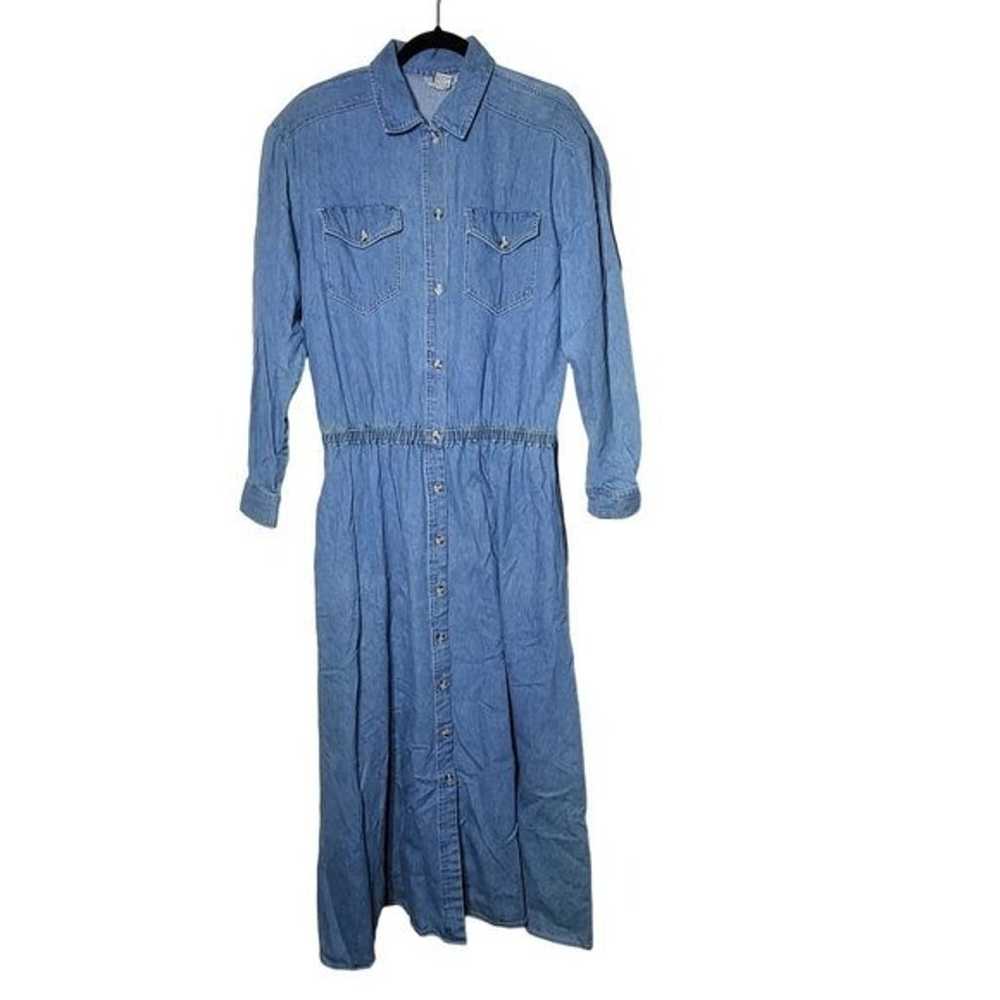 Vintage Fads Women's Long Sleeve Denim Blue Jean … - image 1