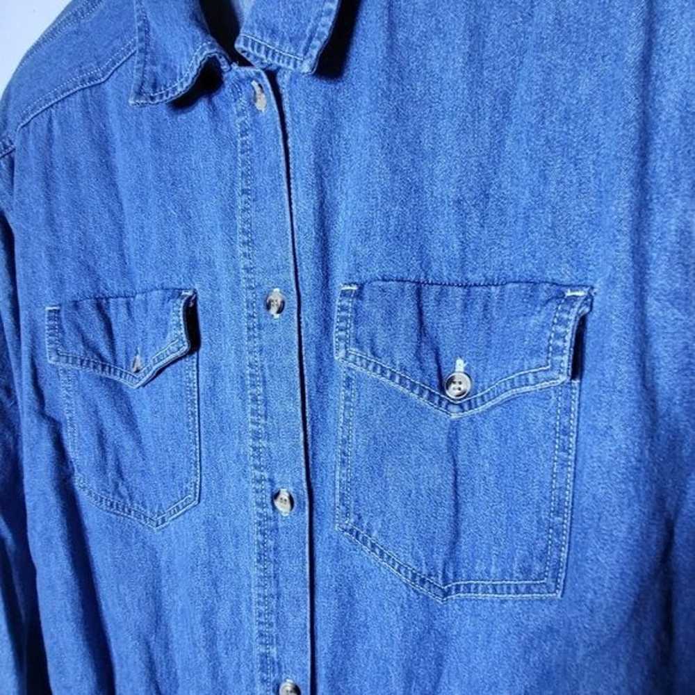 Vintage Fads Women's Long Sleeve Denim Blue Jean … - image 5