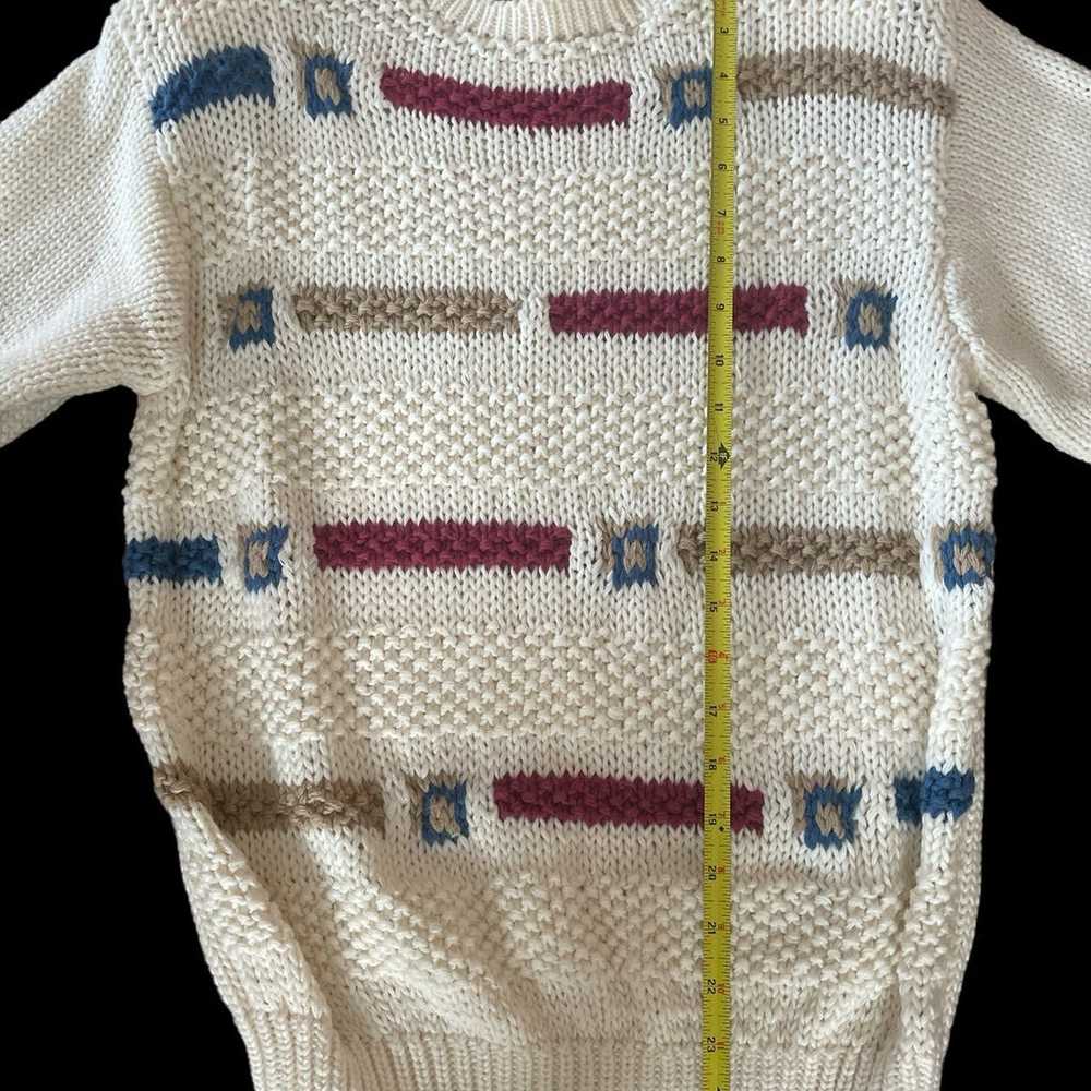 Vintage 1980’s Hand Knit Sweater Country Suburban… - image 7