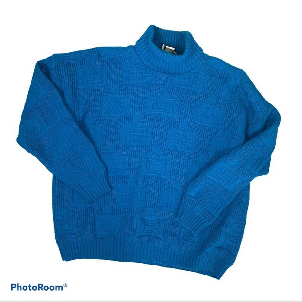 Keneth Too! Vintage blue pullover sweater turtlen… - image 1