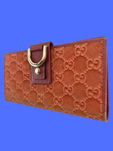 Gucci Monogram Suede Leather Wallet