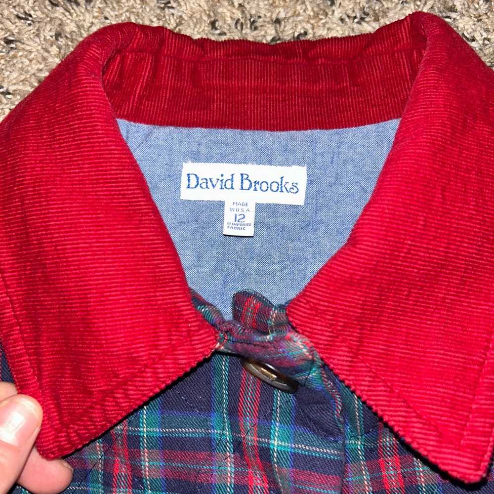 1980s Vintage David Brooks Lined Plaid Button Up … - image 2
