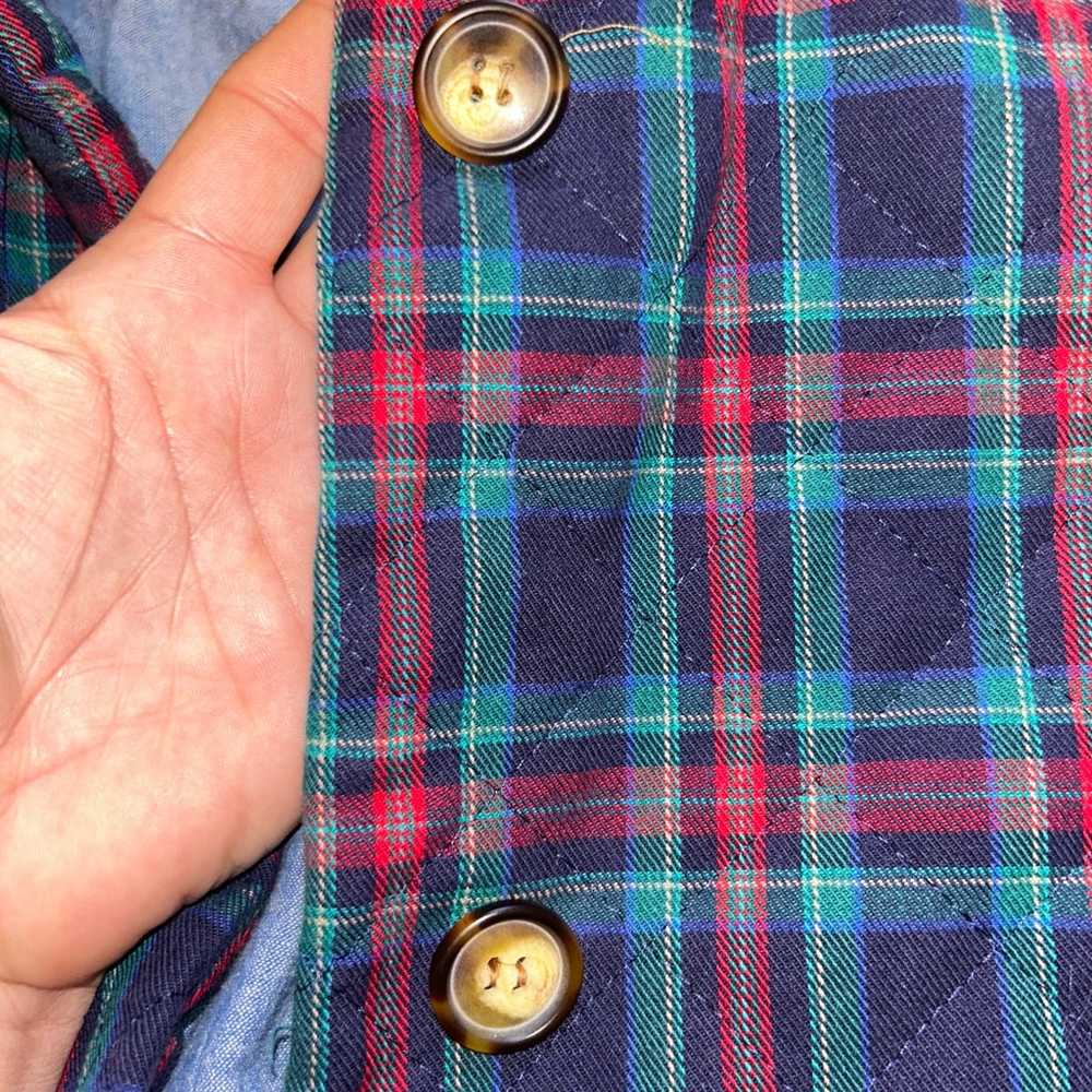 1980s Vintage David Brooks Lined Plaid Button Up … - image 7