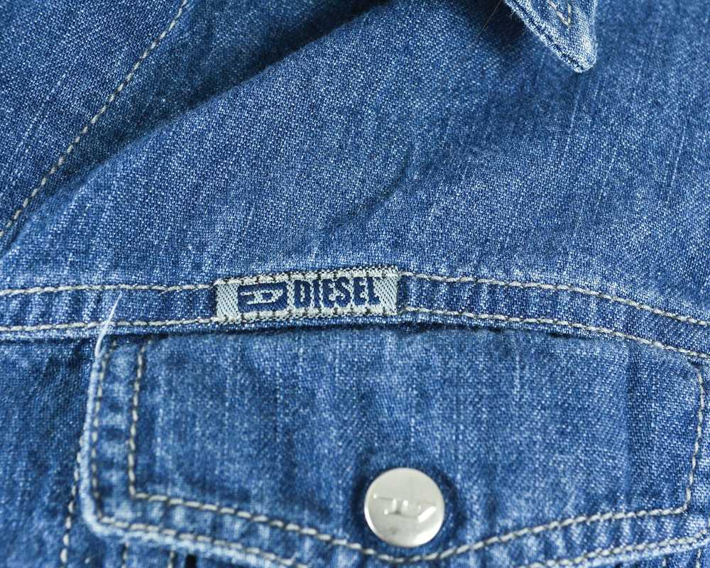 Diesel × Vintage Denim Shirt Jean Snap Up Trucker… - image 7