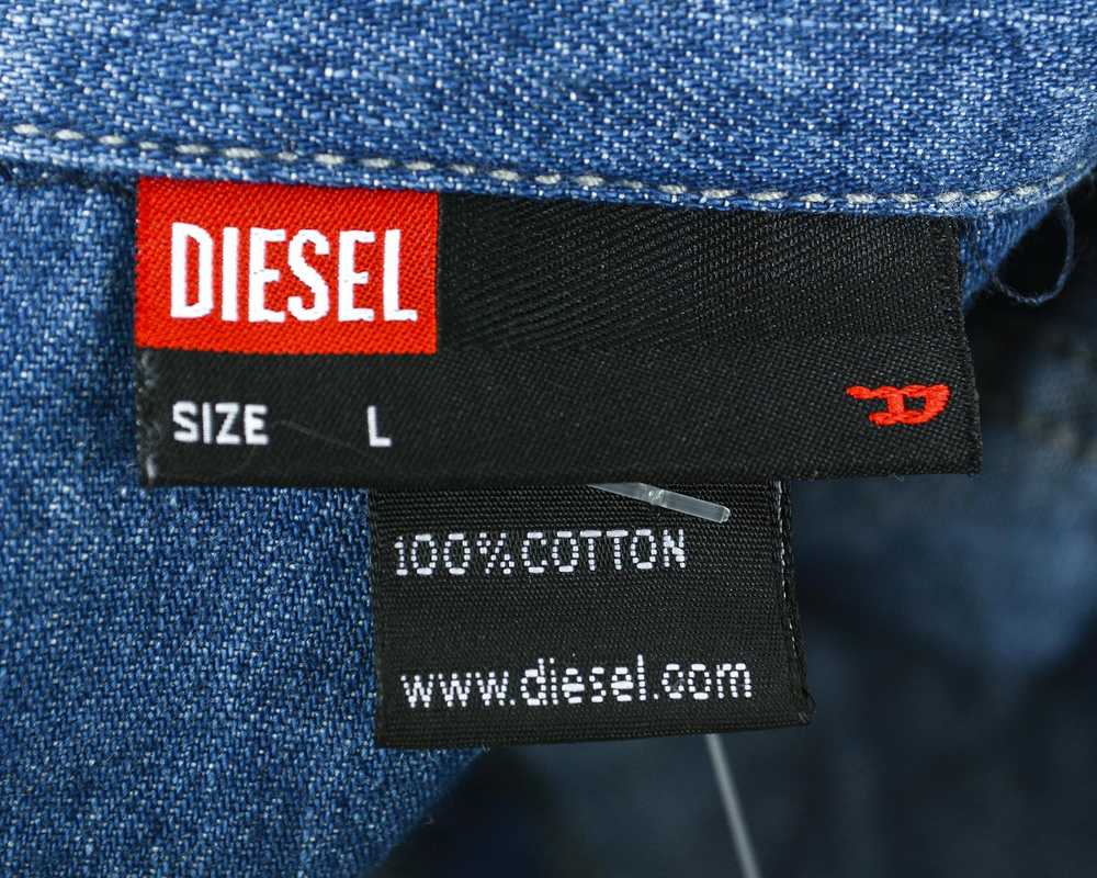 Diesel × Vintage Denim Shirt Jean Snap Up Trucker… - image 8
