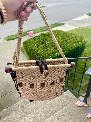 Handmade × Vintage Macrame crochet bag