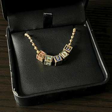 Rhude Rhude Gold Plated Block Necklace - image 1