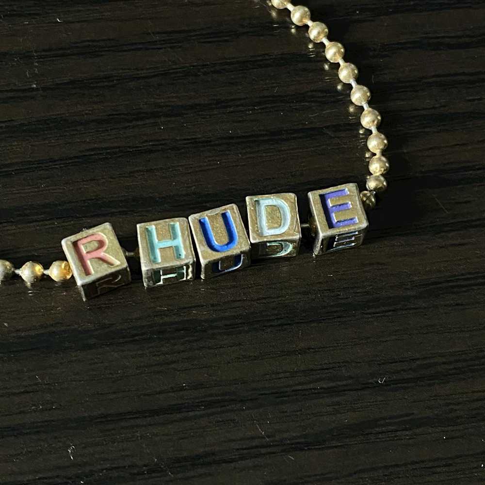Rhude Rhude Gold Plated Block Necklace - image 4