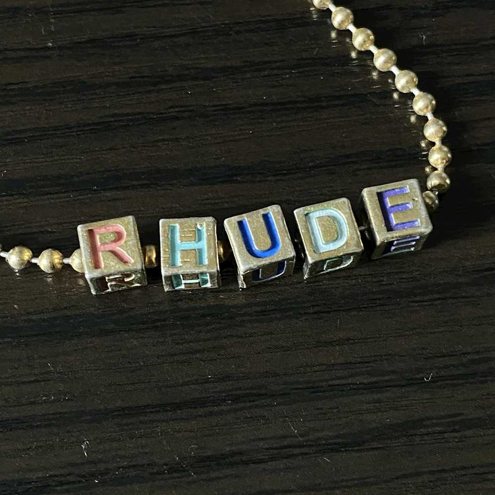 Rhude Rhude Gold Plated Block Necklace - image 5