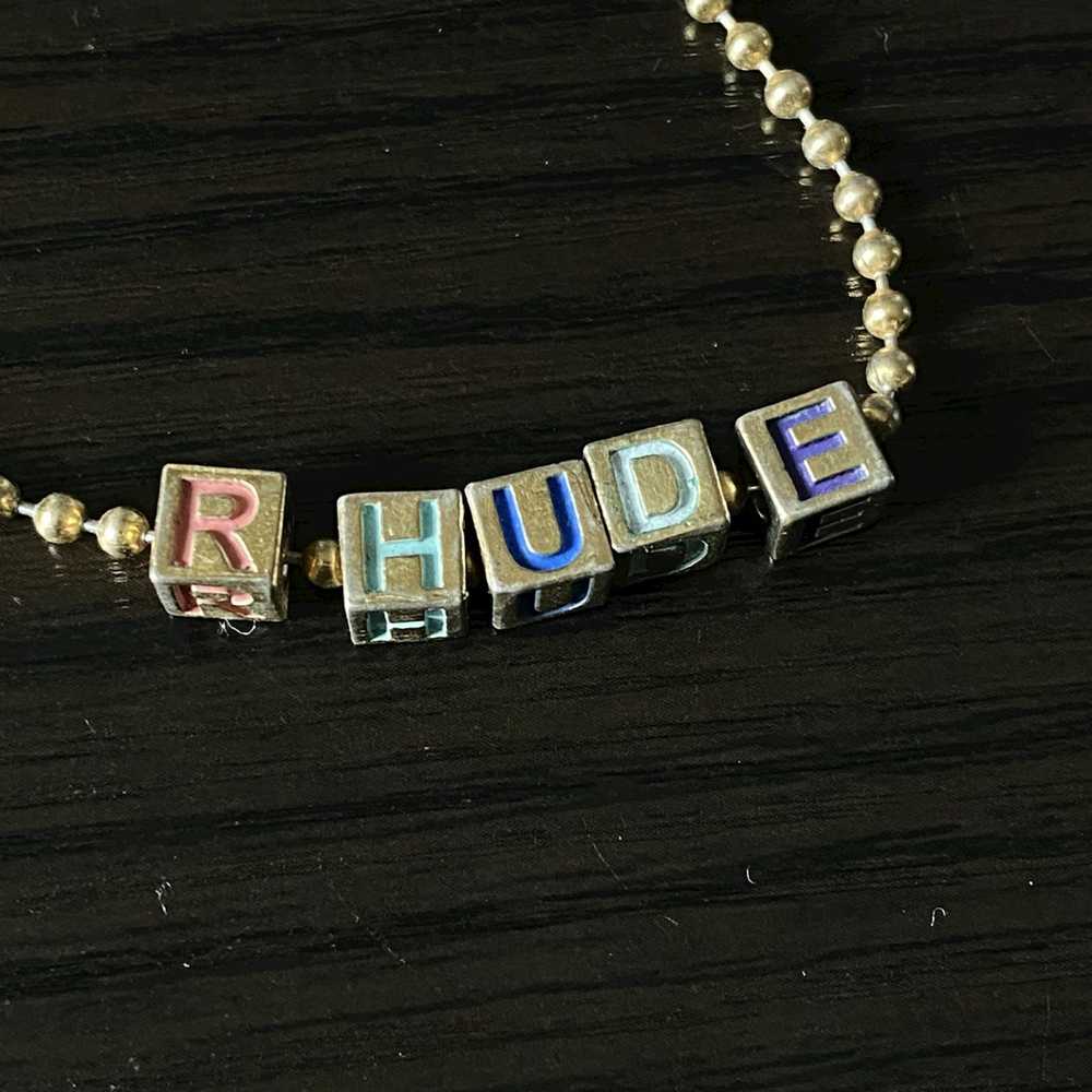Rhude Rhude Gold Plated Block Necklace - image 6