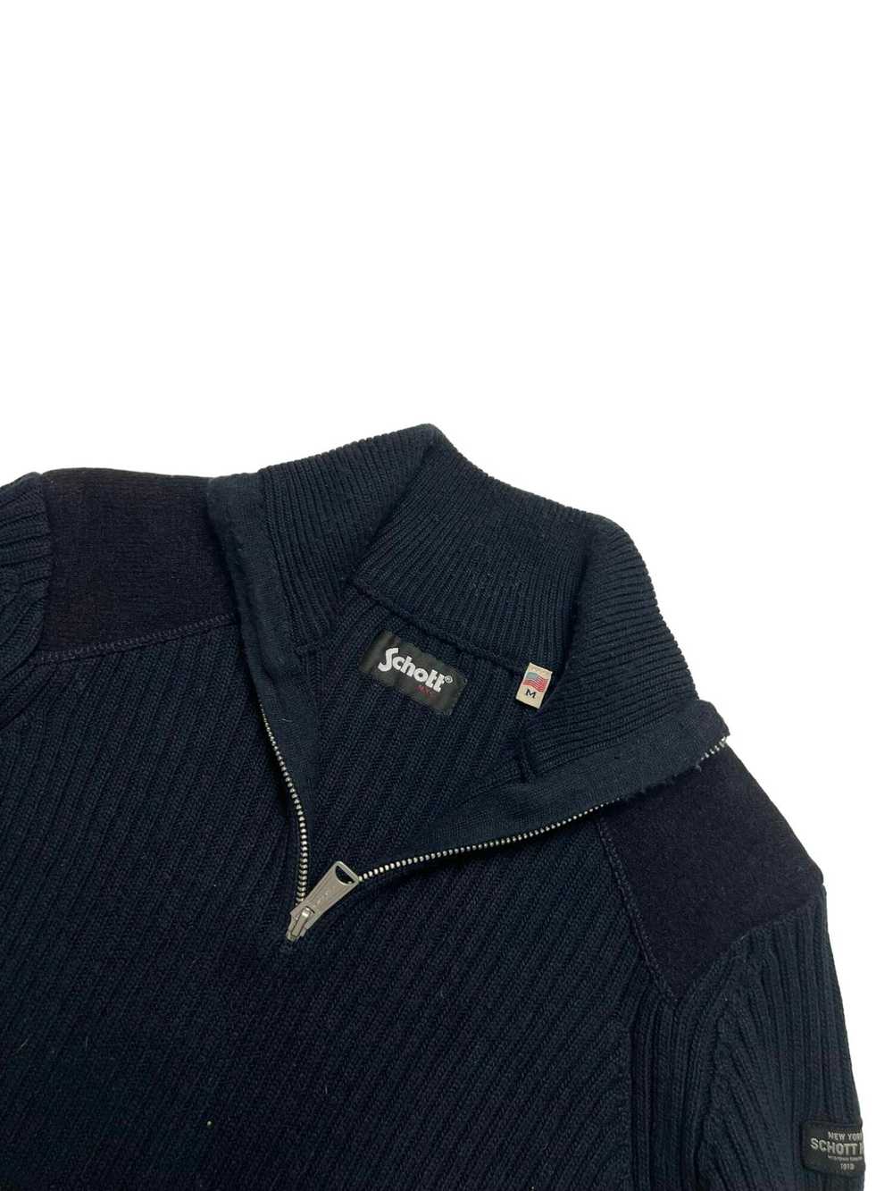 Schott × Vintage VTG Schott NYC Navy Sweater - image 2