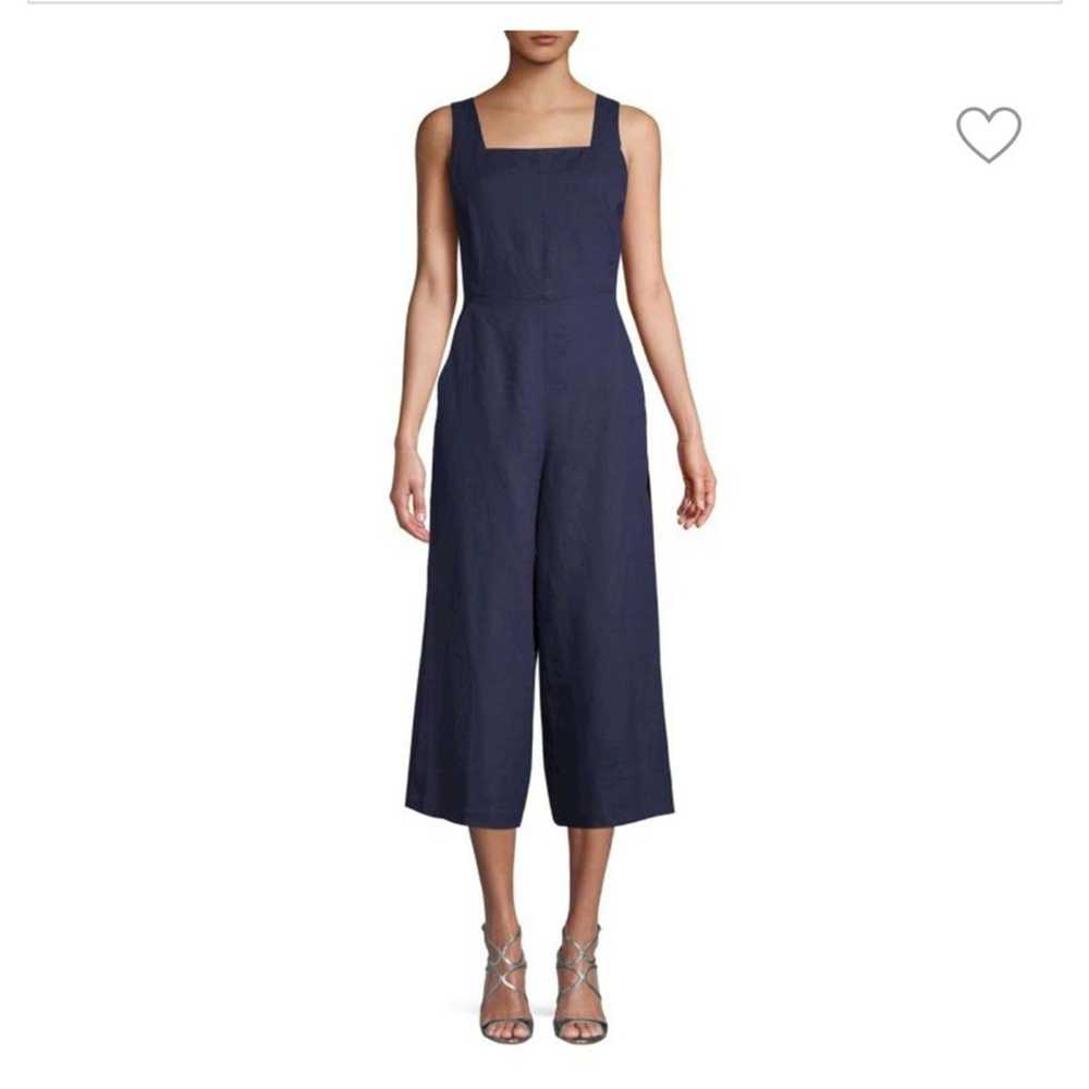 Other PURE NAVY Cropped Tie-Back Linen Jumpsuit B… - image 1