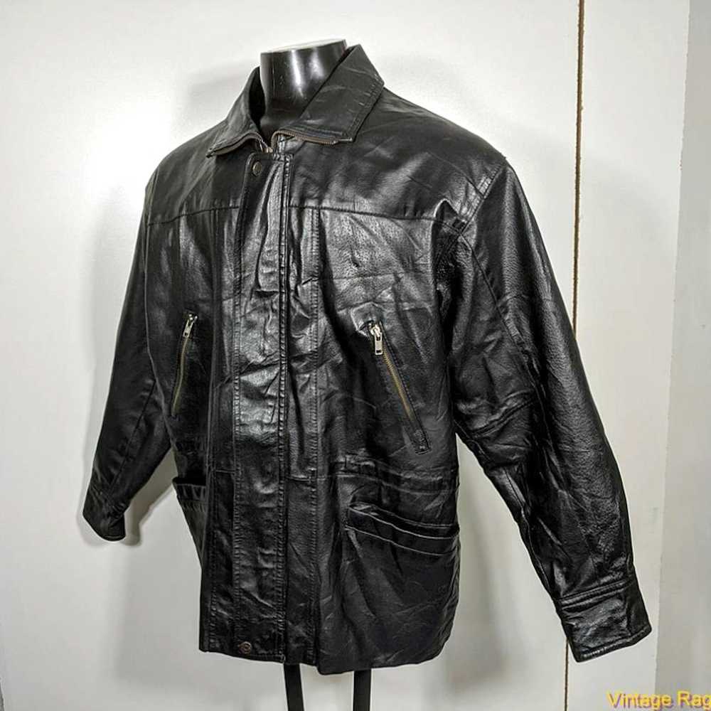 Vintage GIANNI VELENTE Soft Leather JACKET Coat M… - image 3
