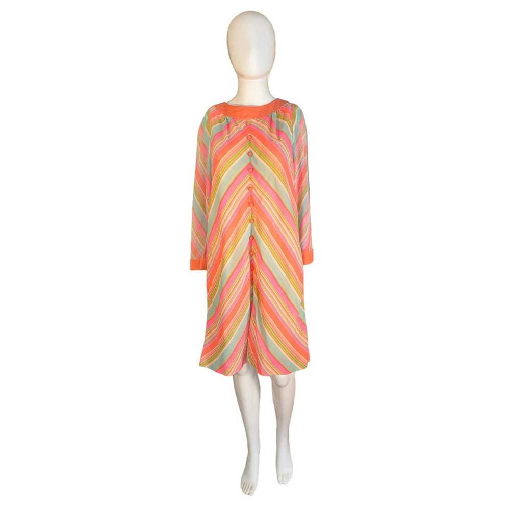 Vintage Vintage Pastel Stripe Dress 1970s Baby Do… - image 1