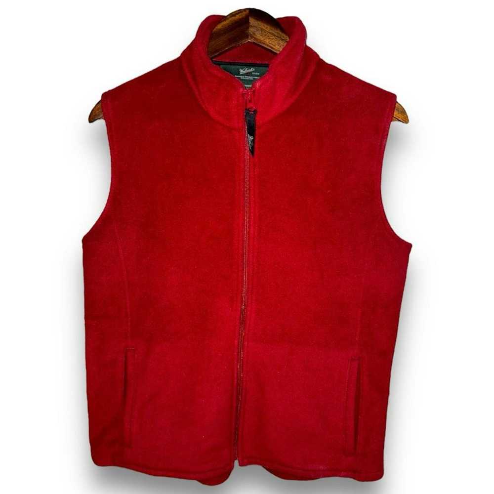 Columbia Woolrich Ruby Red Full-Zip Fleece Vest S… - image 1