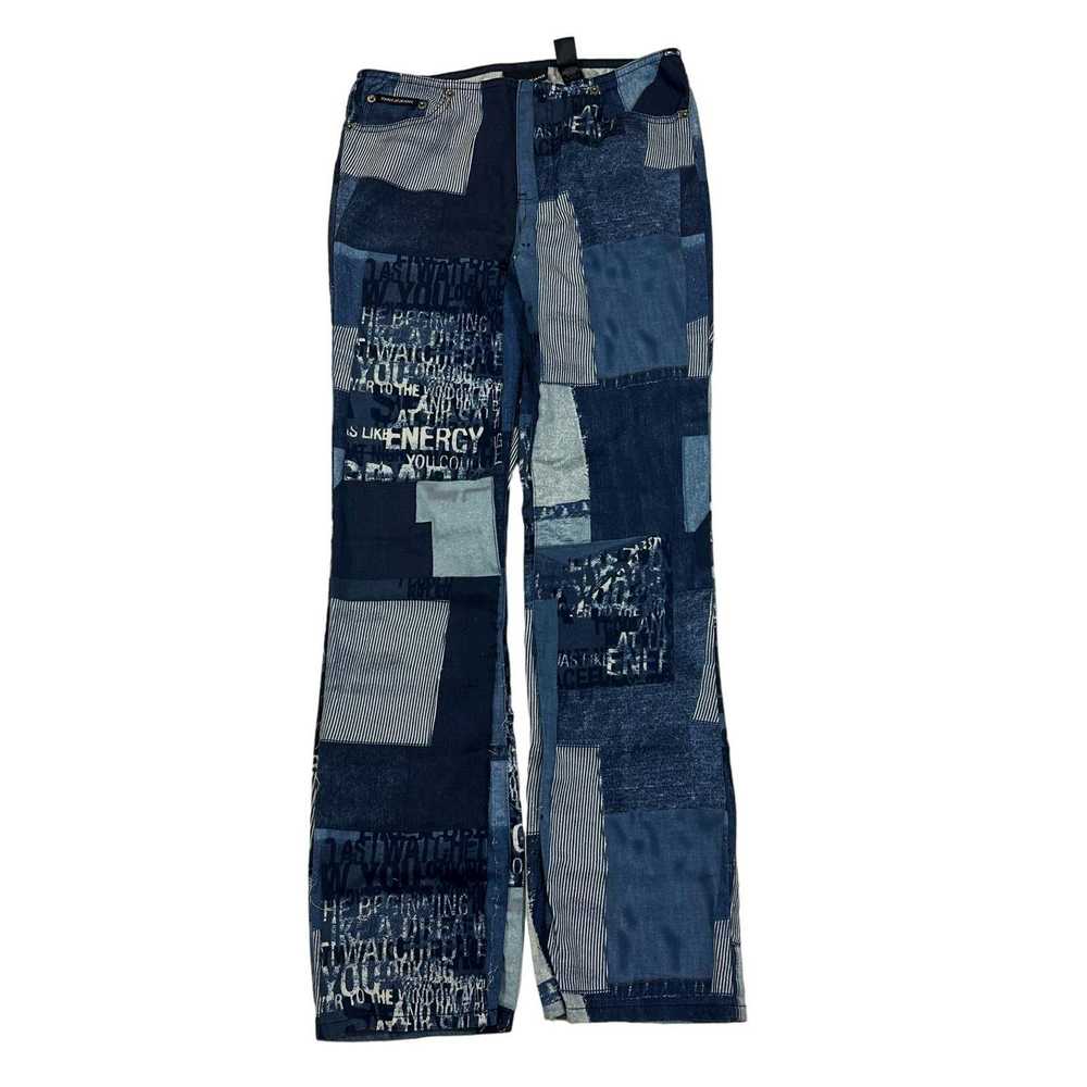 DKNY Vintage Y2K DKNY Jeans patchwork print low r… - image 1
