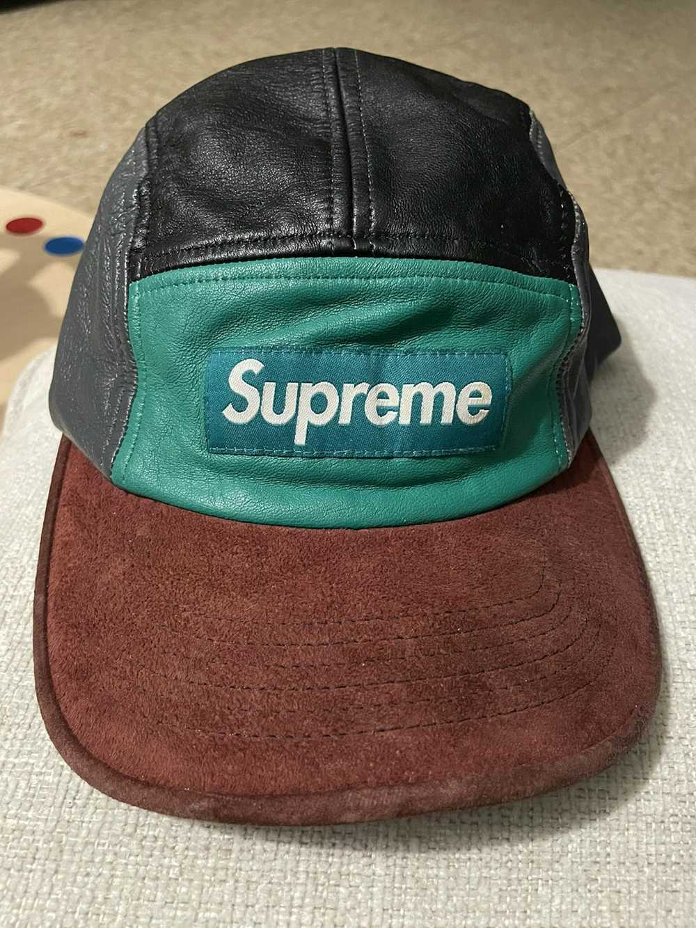 Supreme Supreme Leather Suede Camp Cap - image 1