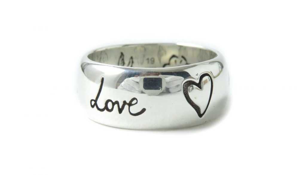 Gucci Blind for Love Silver Ring Size 9 - image 3