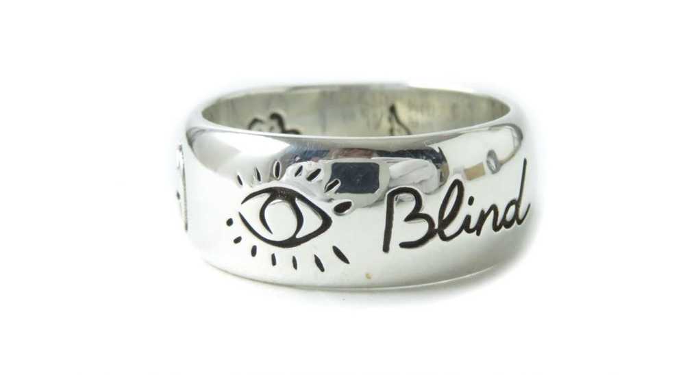 Gucci Blind for Love Silver Ring Size 9 - image 5