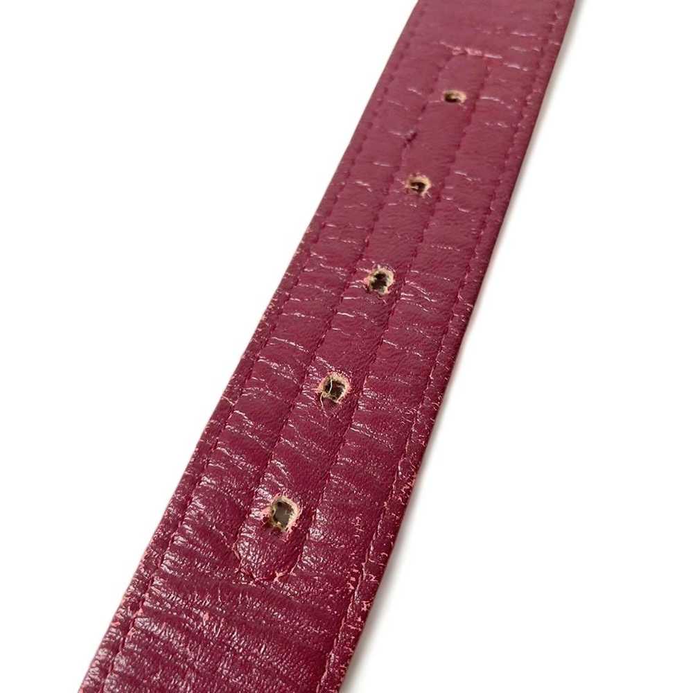 Dior Dior - AW01 Leather Belt 65 Burgundy Beige M… - image 6