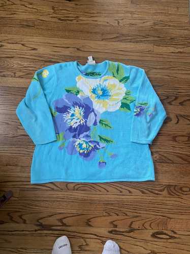 Vintage Vintage knit flower sweater - image 1