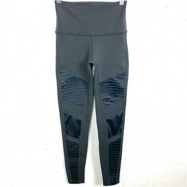 Alo Yoga Athletic Mid Rise Moto Leg Anthracite Yoga Pants Grey