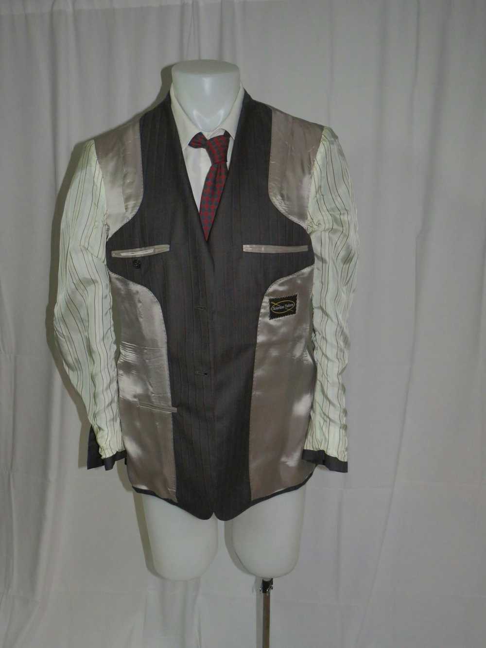 Bespoke Sciortino Tailors Gray Striped Bespoke Tw… - image 12