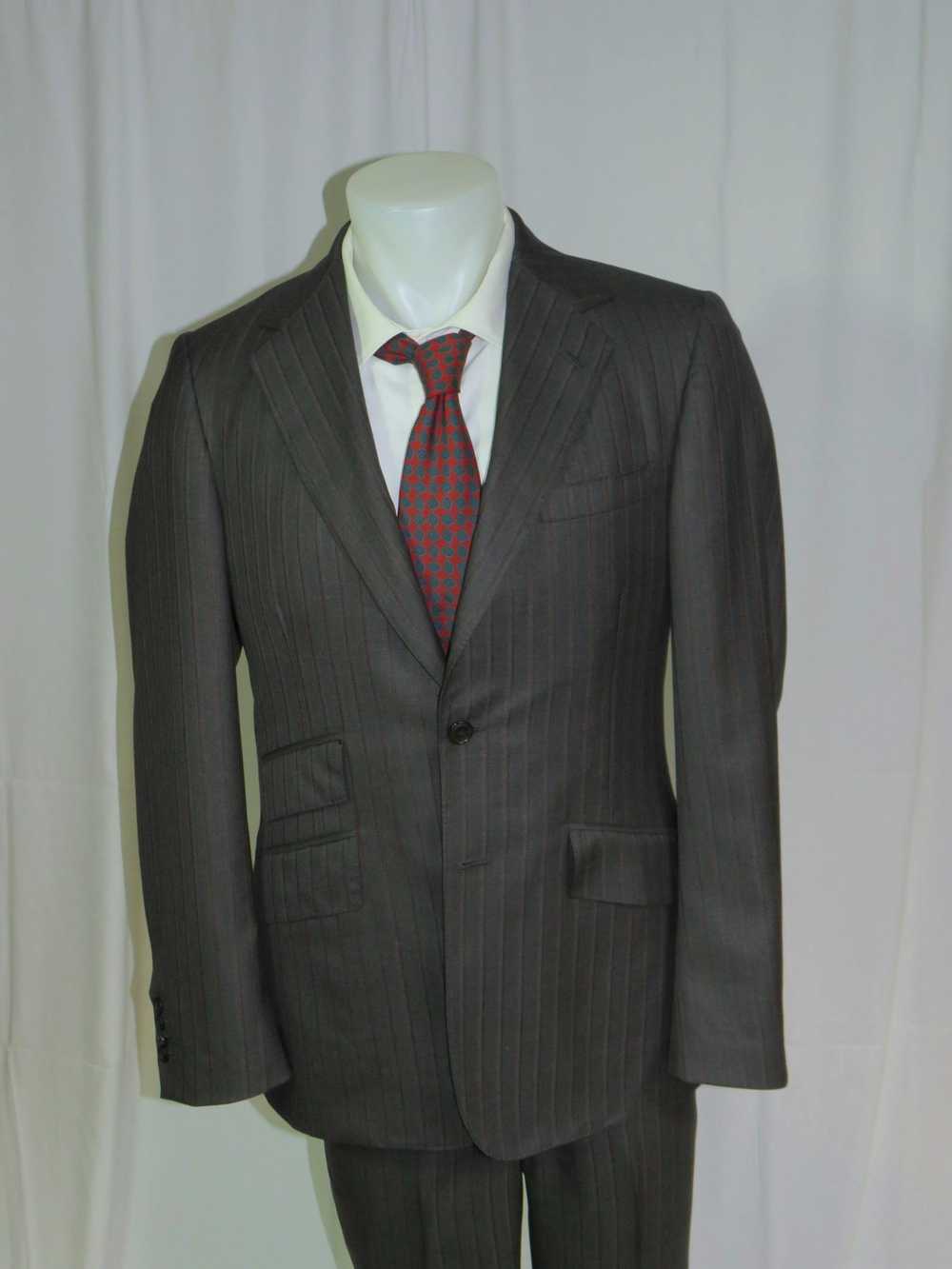 Bespoke Sciortino Tailors Gray Striped Bespoke Tw… - image 3