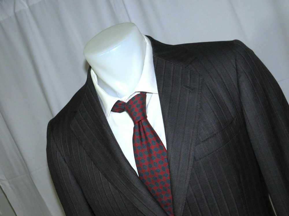 Bespoke Sciortino Tailors Gray Striped Bespoke Tw… - image 6