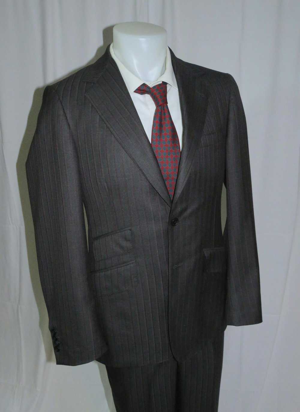 Bespoke Sciortino Tailors Gray Striped Bespoke Tw… - image 8