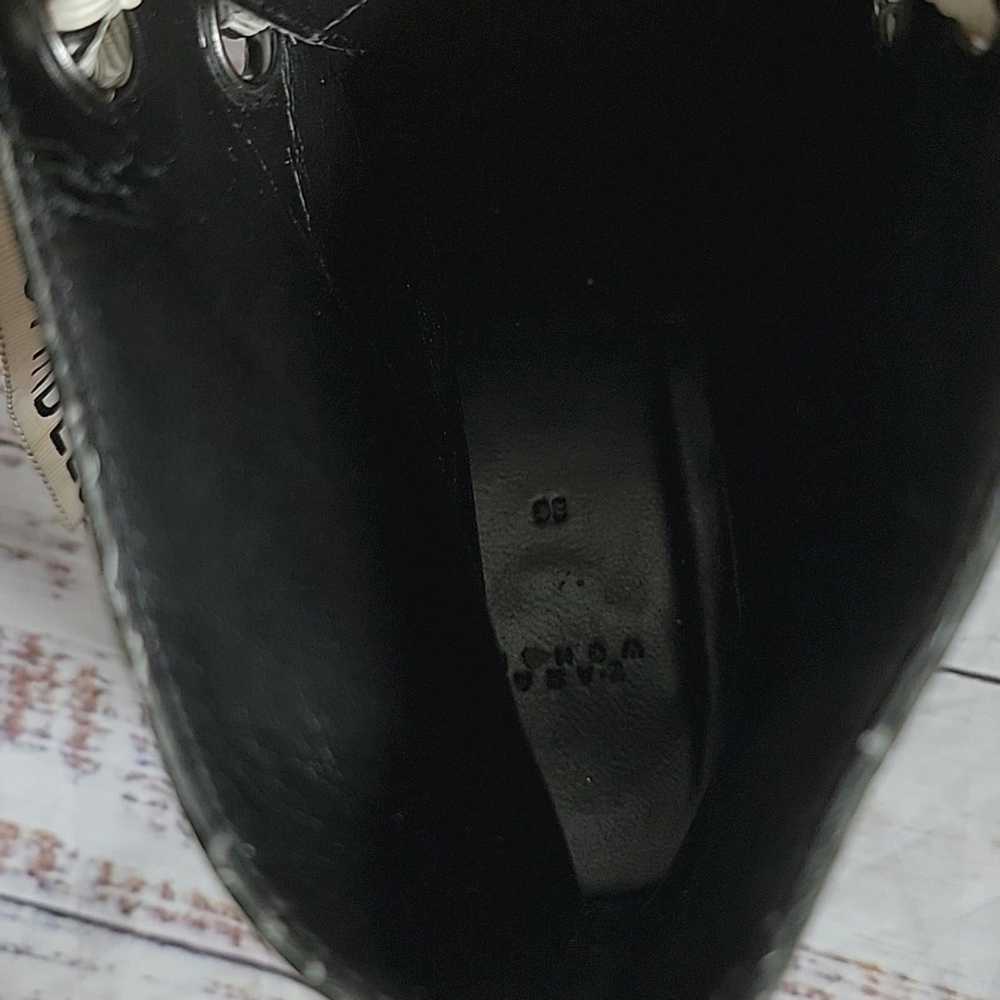 Zara Zara Black Faux Leather Women's Chunky Comba… - image 9