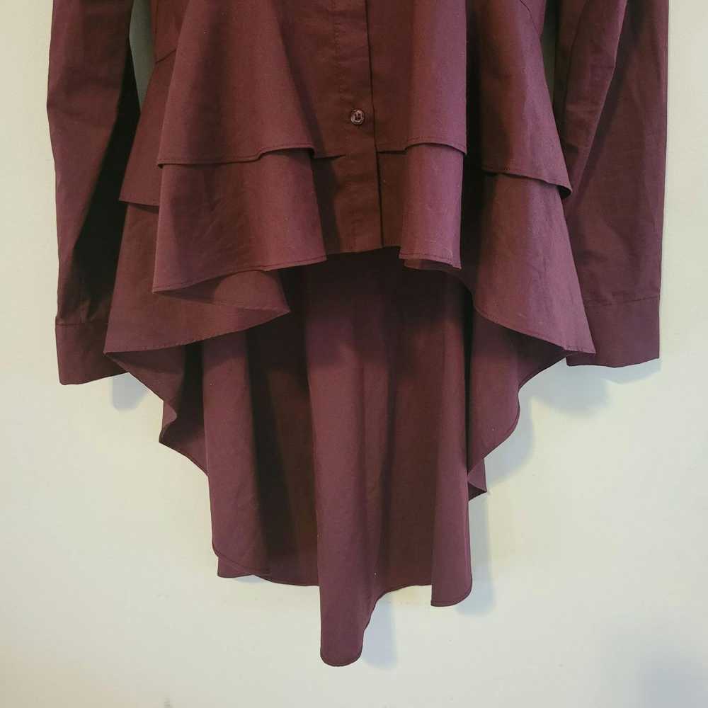 Vintage ANA S Maroon Blouse Hi Low Edwardian Vict… - image 7