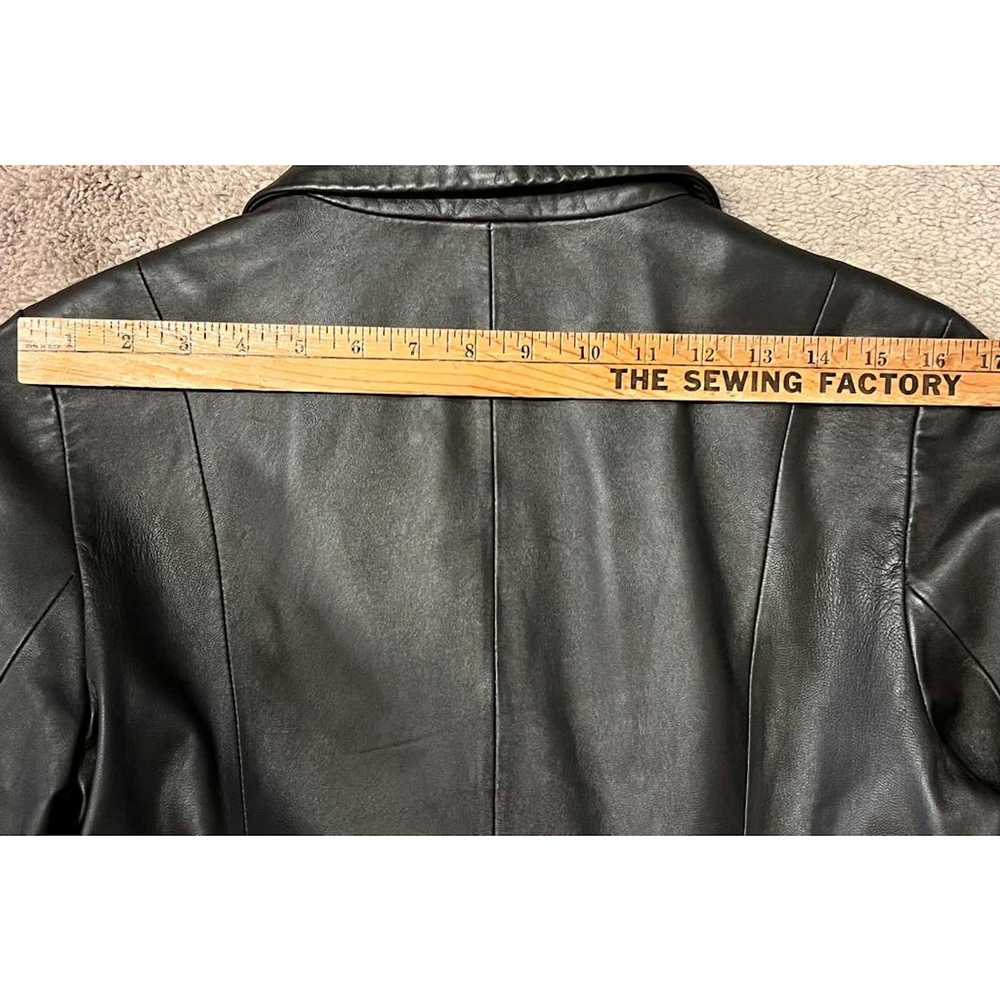 Vintage VTG 90s 00s 100% Leather Blazer Jacket Bu… - image 10