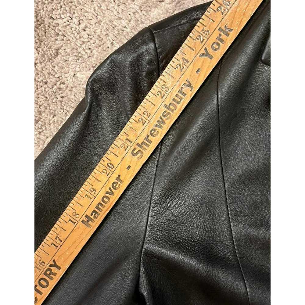 Vintage VTG 90s 00s 100% Leather Blazer Jacket Bu… - image 12