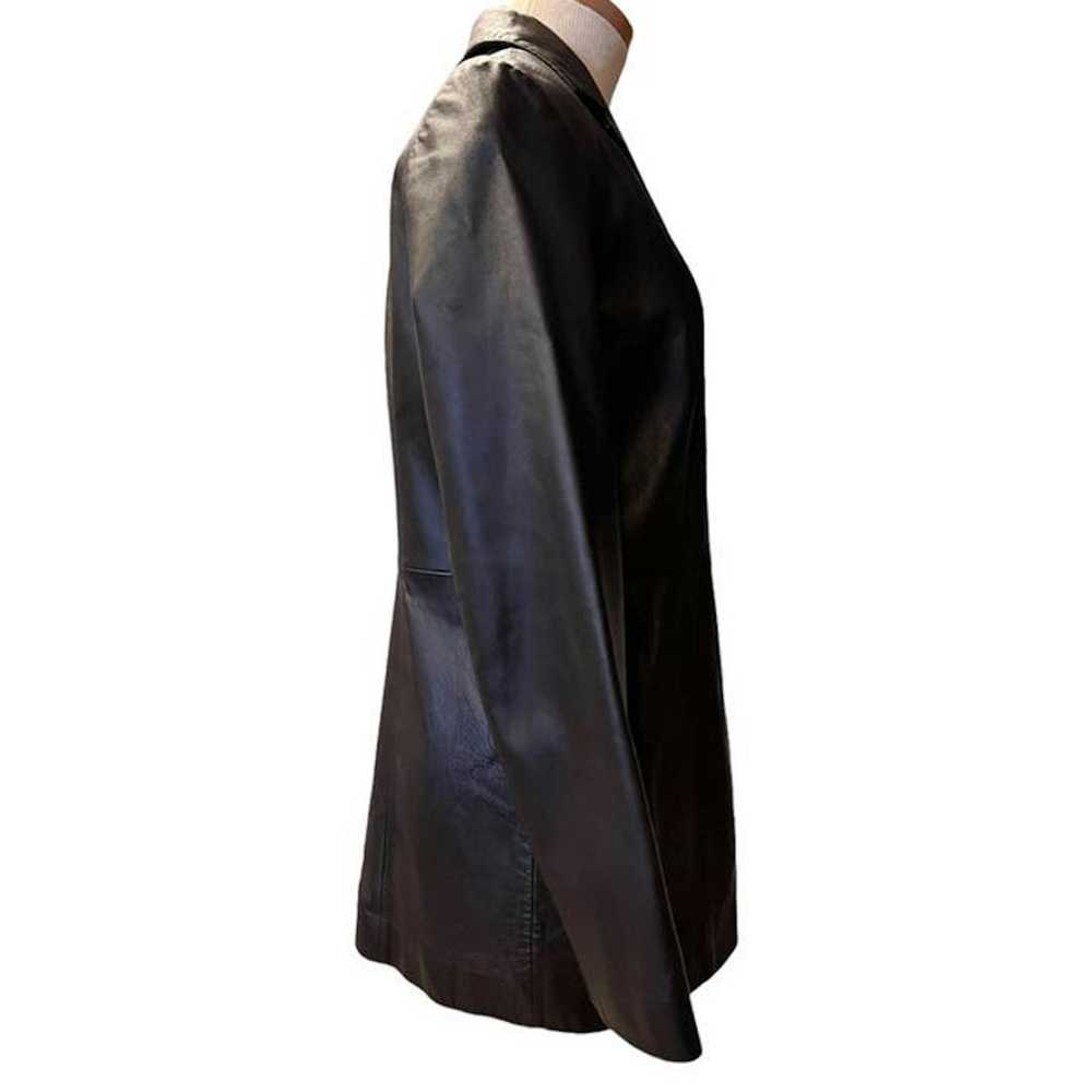 Vintage VTG 90s 00s 100% Leather Blazer Jacket Bu… - image 4