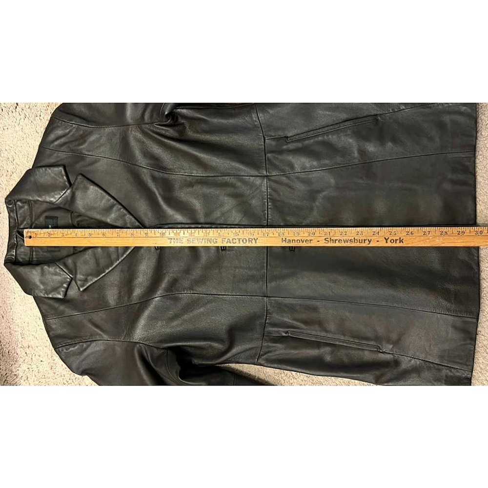 Vintage VTG 90s 00s 100% Leather Blazer Jacket Bu… - image 7