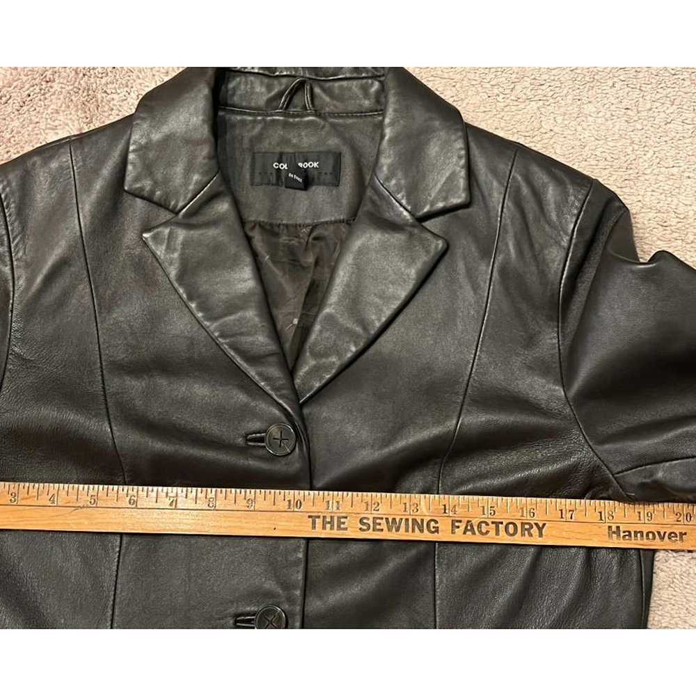 Vintage VTG 90s 00s 100% Leather Blazer Jacket Bu… - image 9