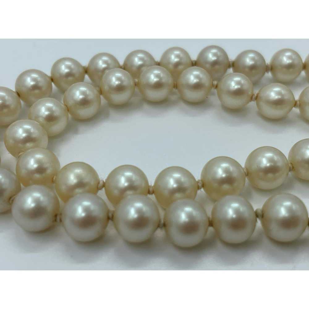 Other Vintage Pearl necklace with clip on rose ea… - image 2