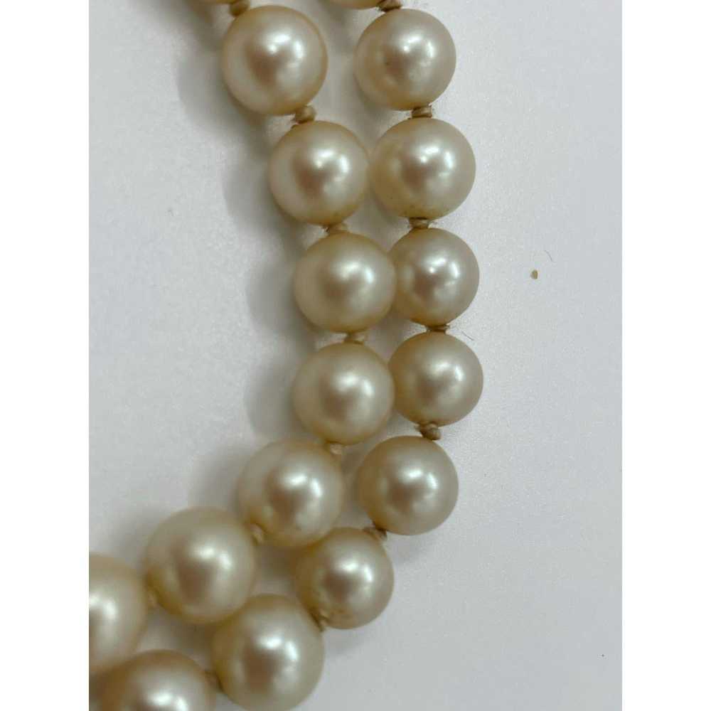 Other Vintage Pearl necklace with clip on rose ea… - image 7