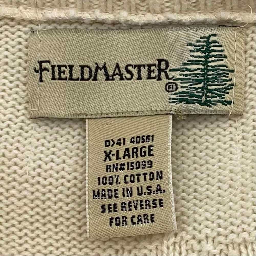 Vintage 90s FieldMaster XL Cotton Knit Wolf Embro… - image 8