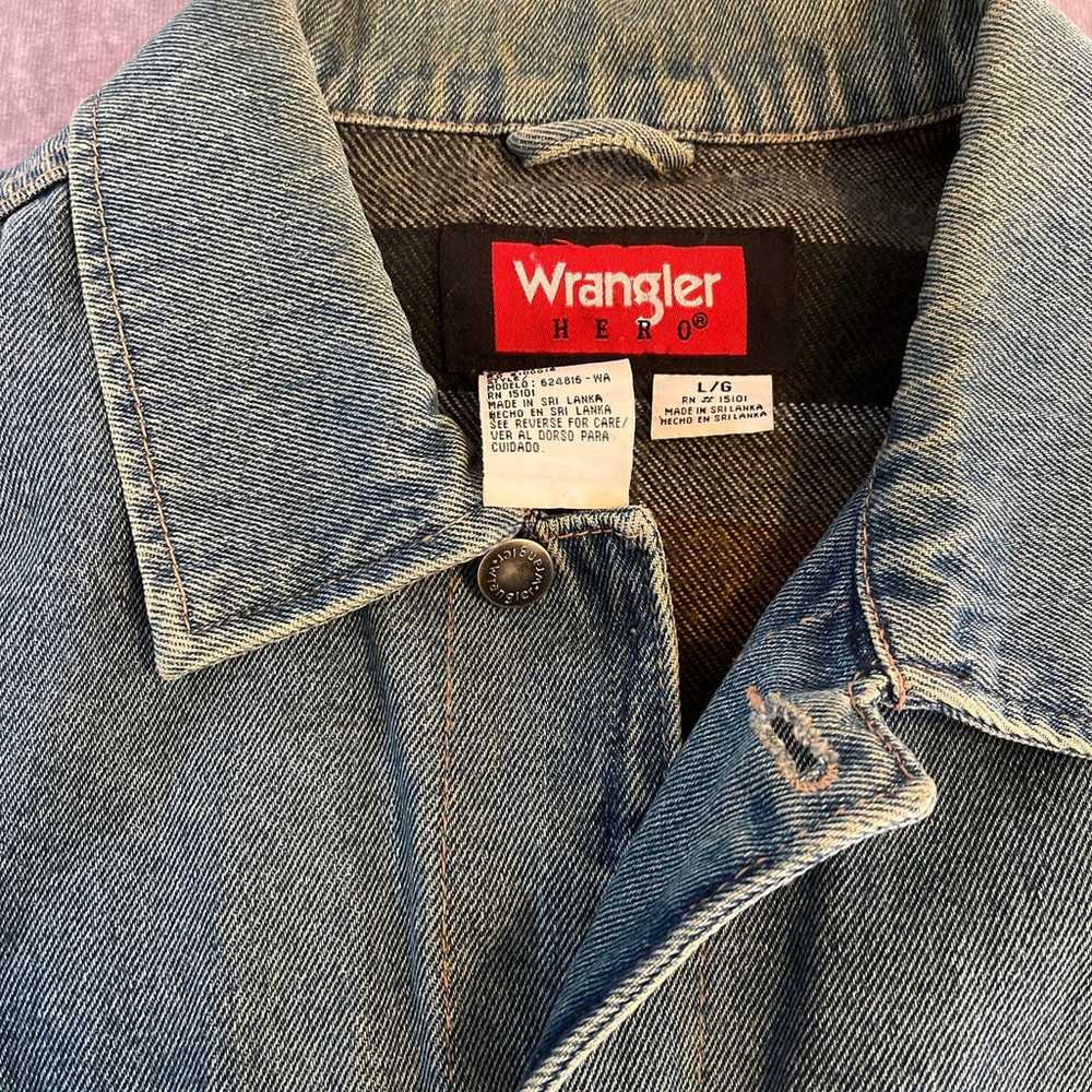 Vintage Wrangler Flannel Lined Denim Jacket - image 2
