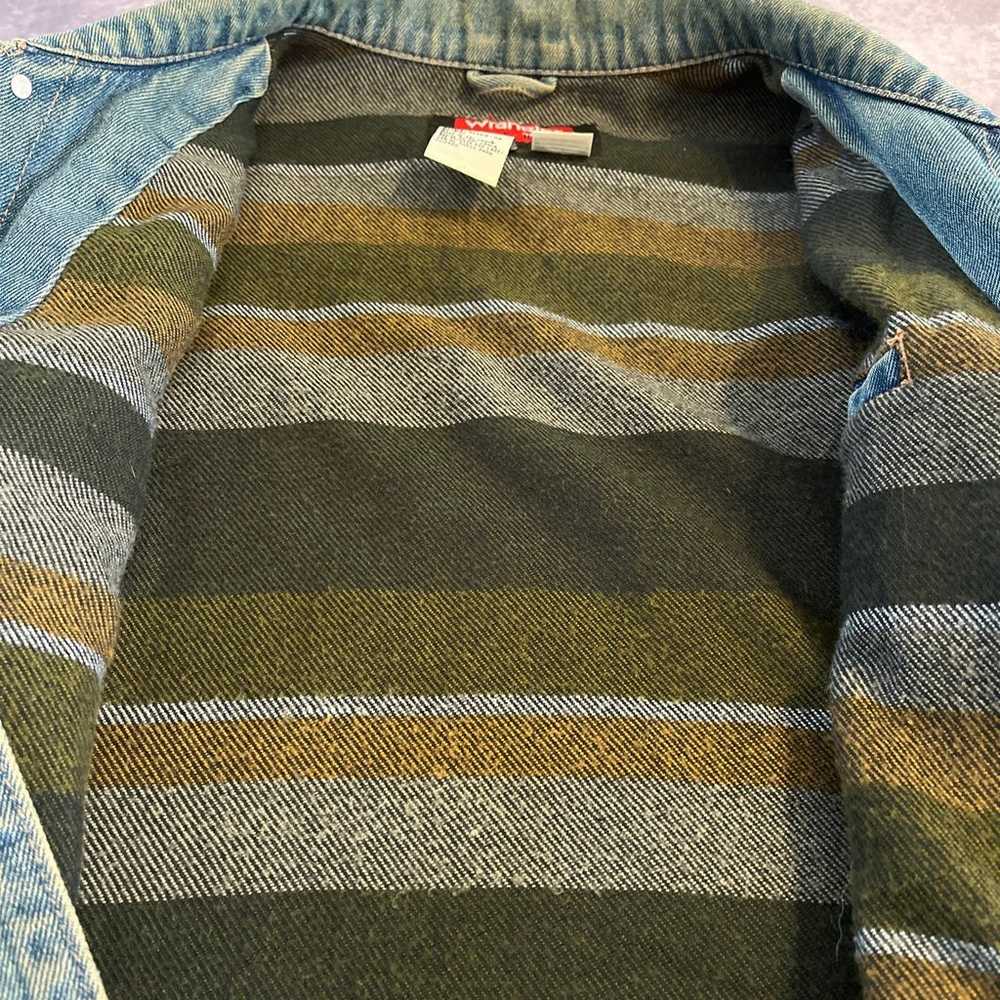 Vintage Wrangler Flannel Lined Denim Jacket - image 3