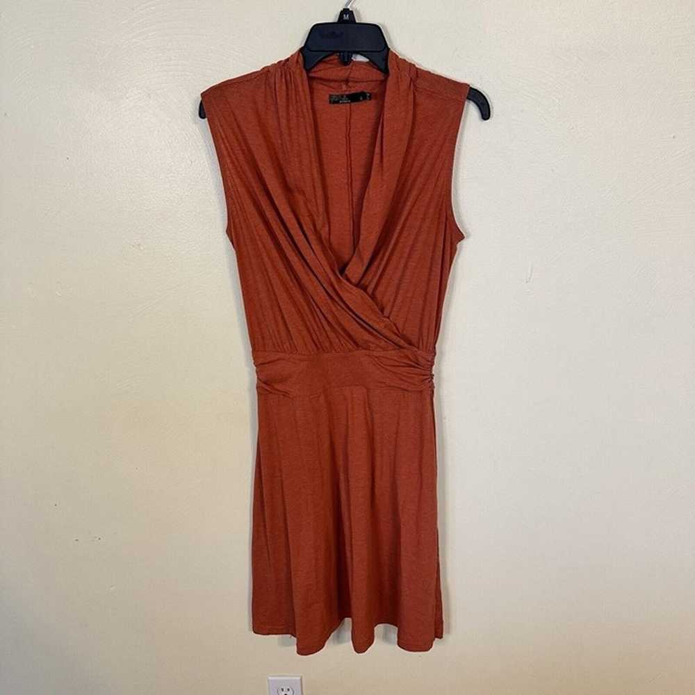 Prana Womens Sleeveless V Neck Rust Brown Dress S… - image 2