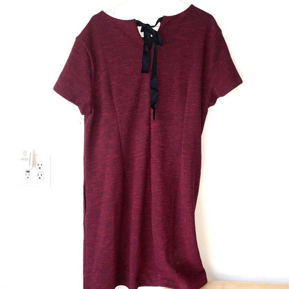 Loft Dress Womens 24 Plus Size Red Midi Textured … - image 3