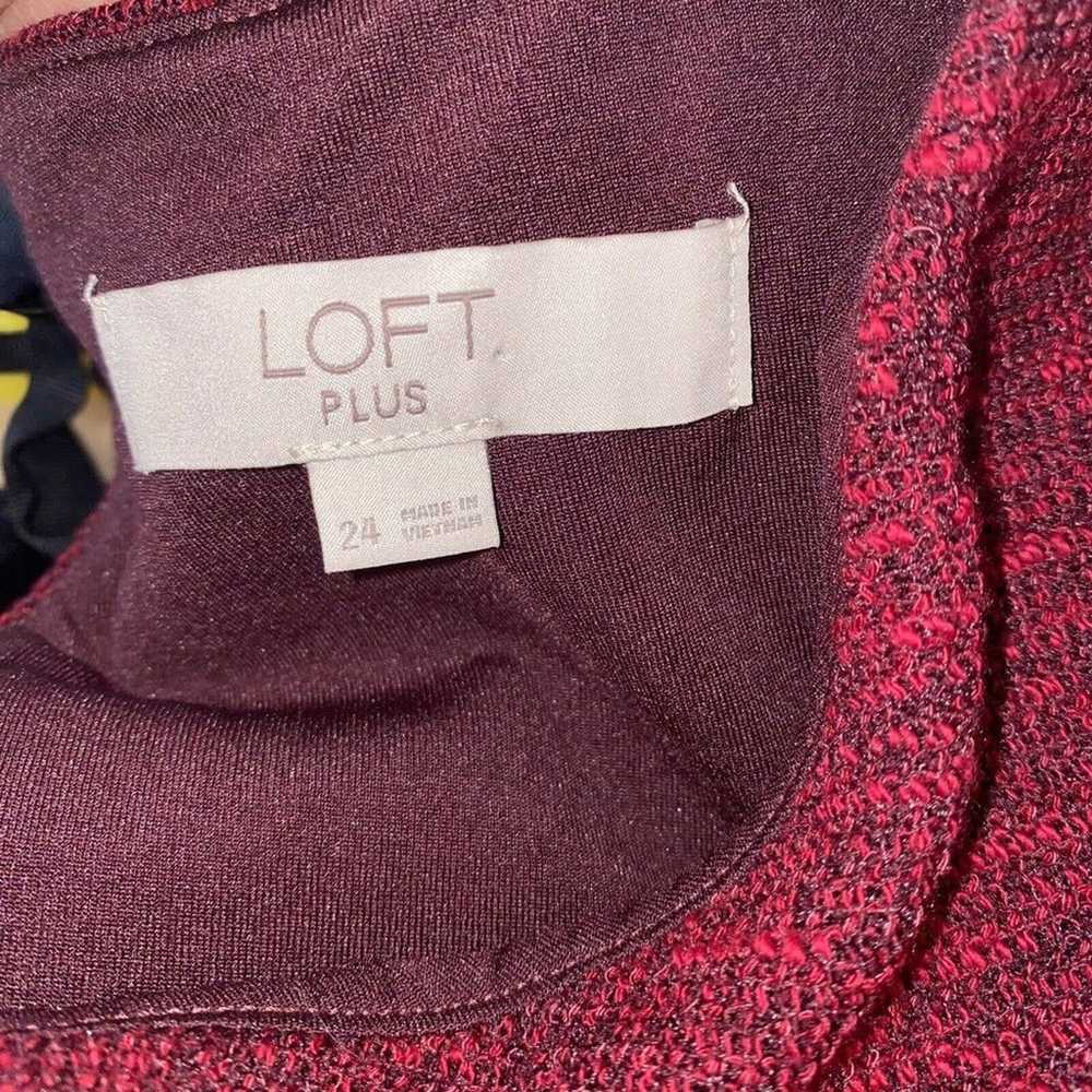 Loft Dress Womens 24 Plus Size Red Midi Textured … - image 5