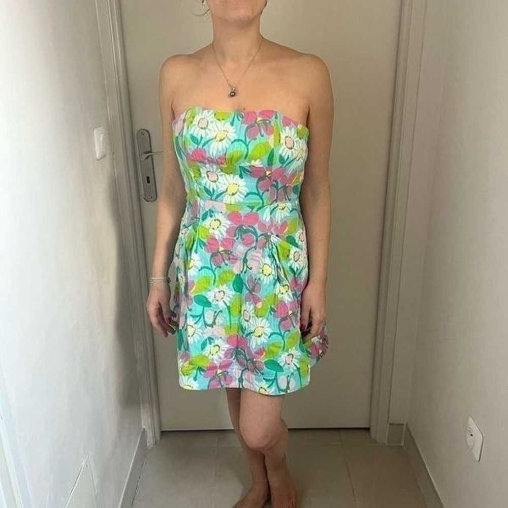 Lilly Pulitzer Strapless floral Dress size 0 - image 1