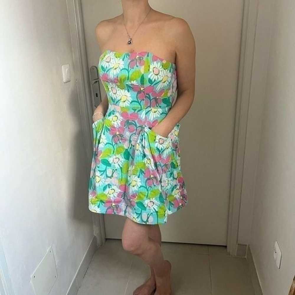 Lilly Pulitzer Strapless floral Dress size 0 - image 3
