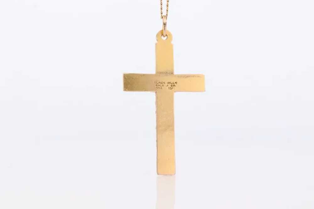 Black Hills Gold Cross Necklace. 10k multi tone B… - image 4