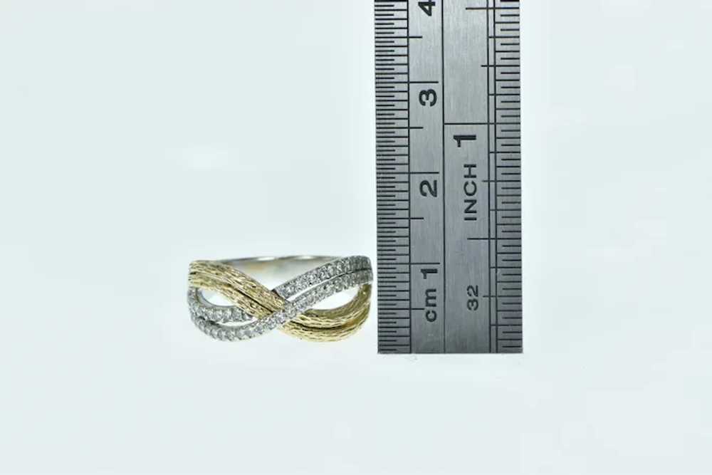 14K Wavy Criss Cross Diamond Statement Band Ring … - image 4